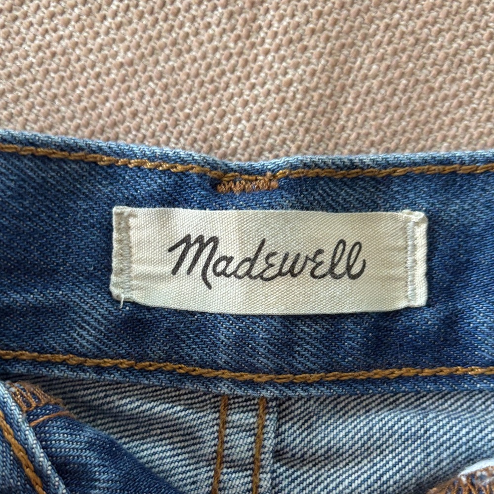 Madewell Perfect Mom Jean Shorts Streamside Wash Blue - Picture 2 of 8